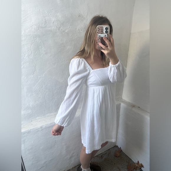 NWT J.crew 100% cotton dress in white Beautiful smocked mini dress - Picture 8 of 16